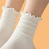 5 Pairs Novelty Funny Ankle Socks Solid Cute Cotton Socks Breathable Fashion Crew Sock Women Ruffles Socks view 4