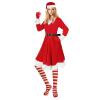 Teyujosem Womens Elf Costume Set Santa Helper Costume 5 PCS for Christmas(2022054,S) view 3