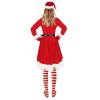 Teyujosem Womens Elf Costume Set Santa Helper Costume 5 PCS for Christmas(2022054,S) view 4