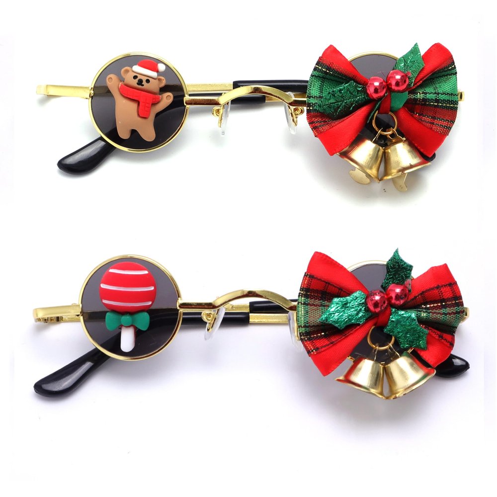 bullabulling Christmas Sunglasses Funny Glitter Party Glasses Xmas Celebration Eyewear Holiday Favors Costume Supplie (c1/c2)