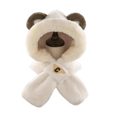 Kids Winter Hat Scarf Set, Unisex Kids Toddler Children Hat with Neck Warmer Winter Warm Accessory Rabbit-White