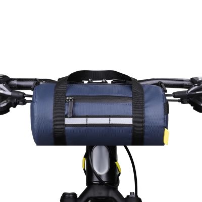 CZMYCBG Bicycle Handlebar Portable Bag Big Capacity Front Tube Cycling Bag with Shoulder Strap, Multifunctional Riding Tool Pack(Blue)