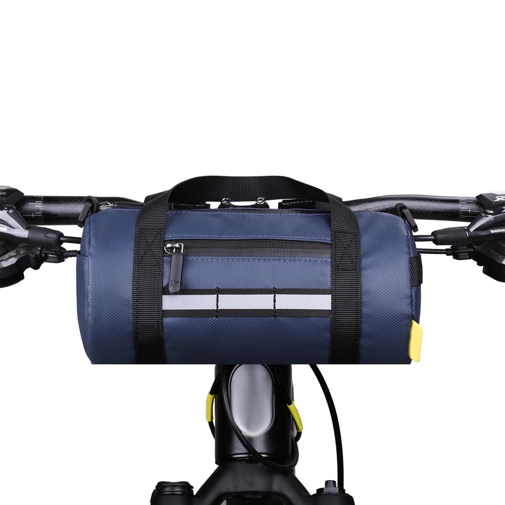 CZMYCBG Bicycle Handlebar Portable Bag Big Capacity Front Tube Cycling Bag with Shoulder Strap, Multifunctional Riding Tool Pack(Blue)