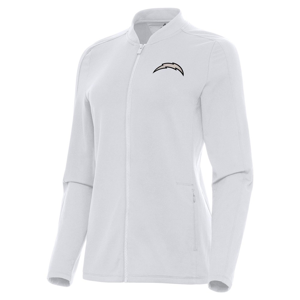 Antigua Women's White Los Angeles Chargers Continual Full-Zip Jacket