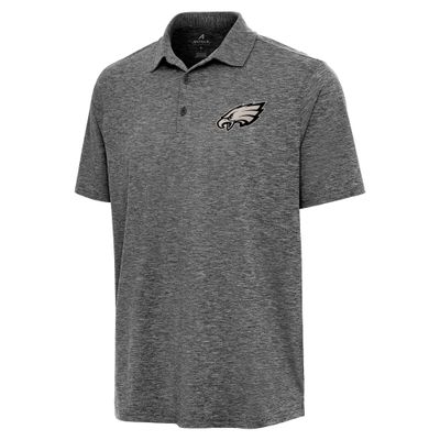 Antigua Men's Heather Black Philadelphia Eagles Par 3 Polo