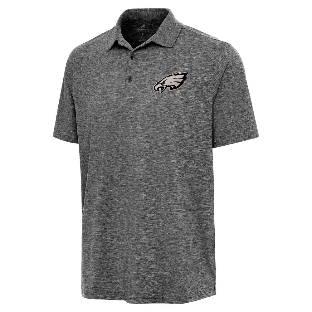 Antigua Men's Heather Black Philadelphia Eagles Par 3 Polo