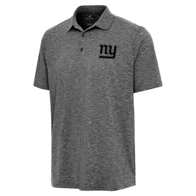 Antigua Men's Heather Black New York Giants Par 3 Polo