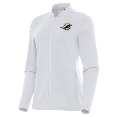 Antigua Women's White Miami Dolphins Continual Full-Zip Jacket