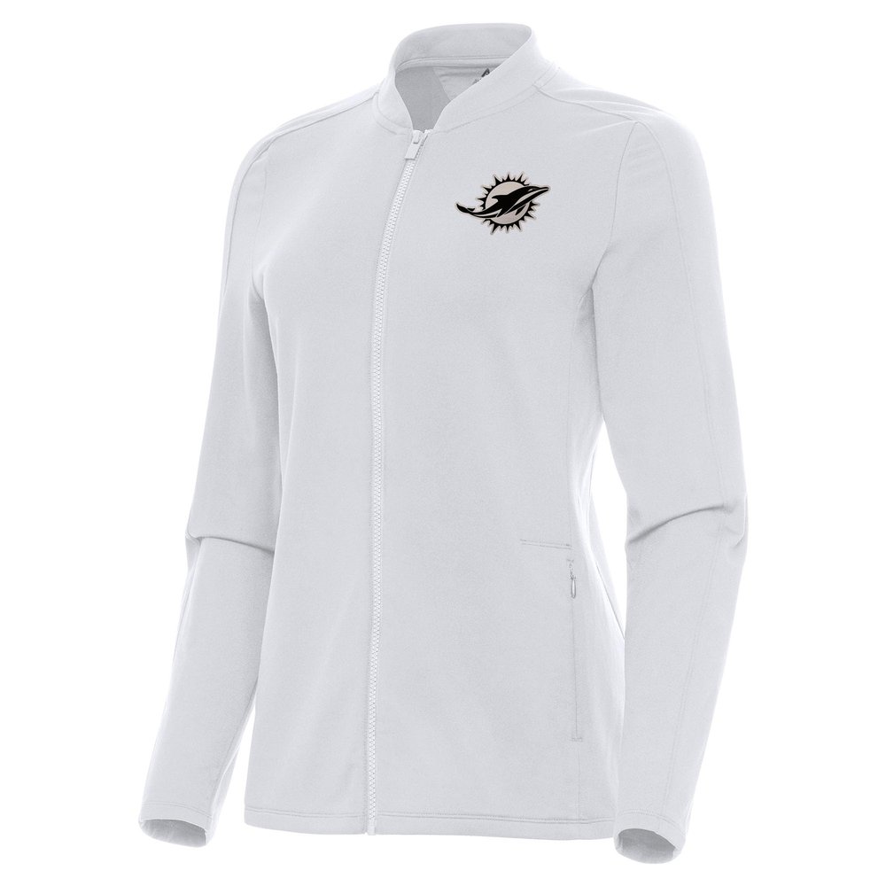 Antigua Women's White Miami Dolphins Continual Full-Zip Jacket