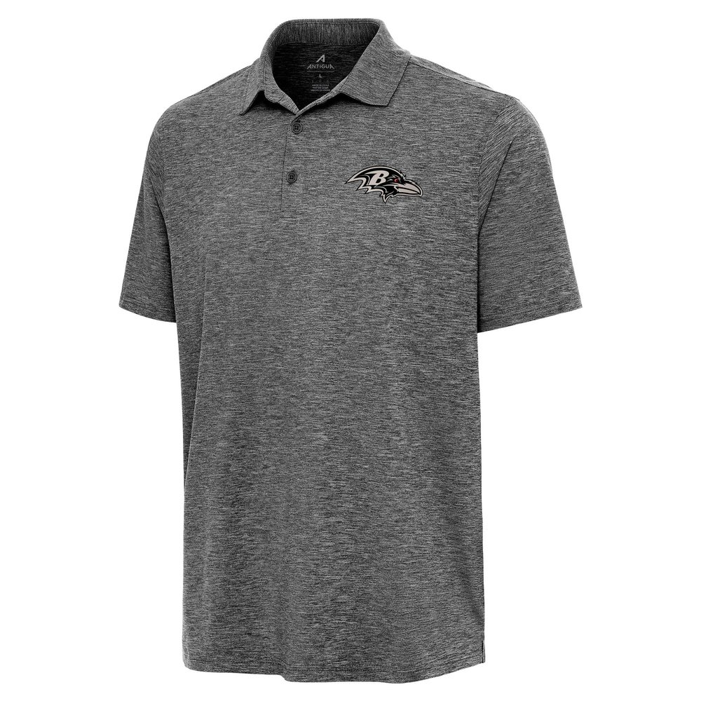 Antigua Men's Heather Black Baltimore Ravens Par 3 Polo
