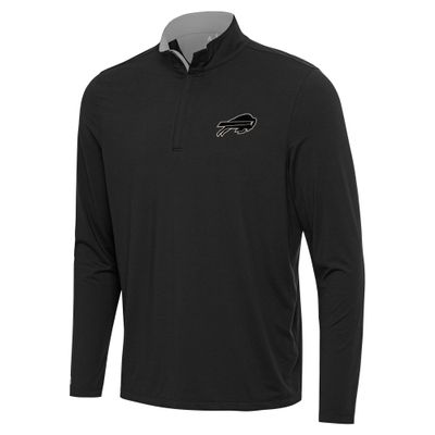 Antigua Men's Black Buffalo Bills Content Quarter-Zip Pullover Top