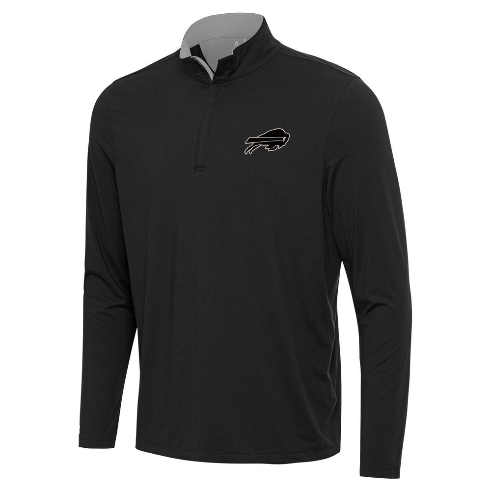 Antigua Men's Black Buffalo Bills Content Quarter-Zip Pullover Top
