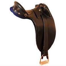 BNB International Australian Stock Horse Saddle English Leather Collection Youth Stockman Bush Rider, Without Horn Hornless Over Girth Under Girth Equestrian Outrider Poly Outback Poley,M32 (17.5)