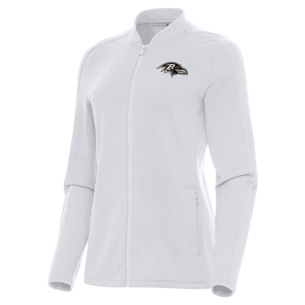 Antigua Women's White Baltimore Ravens Continual Full-Zip Jacket