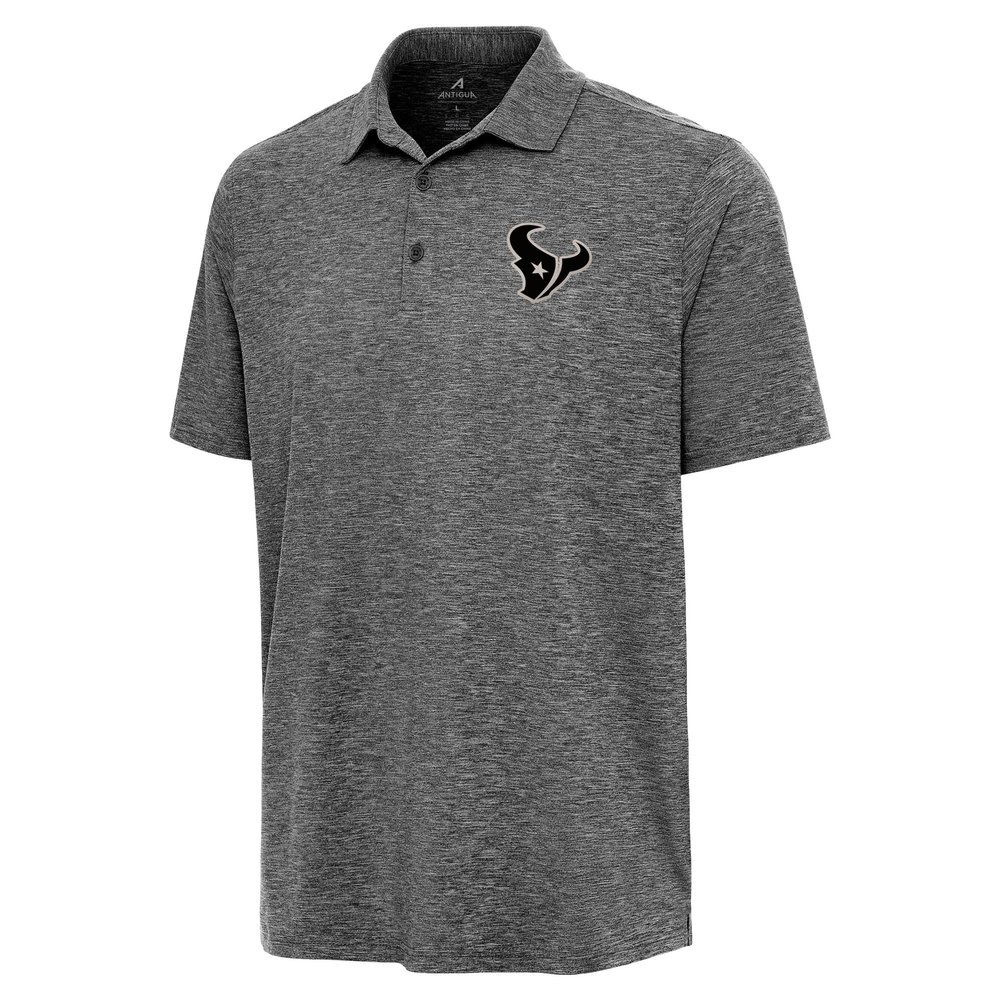 Antigua Men's Heather Black Houston Texans Par 3 Polo