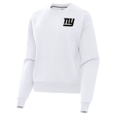 Antigua Women's White New York Giants Victory Pullover Sweatshirt