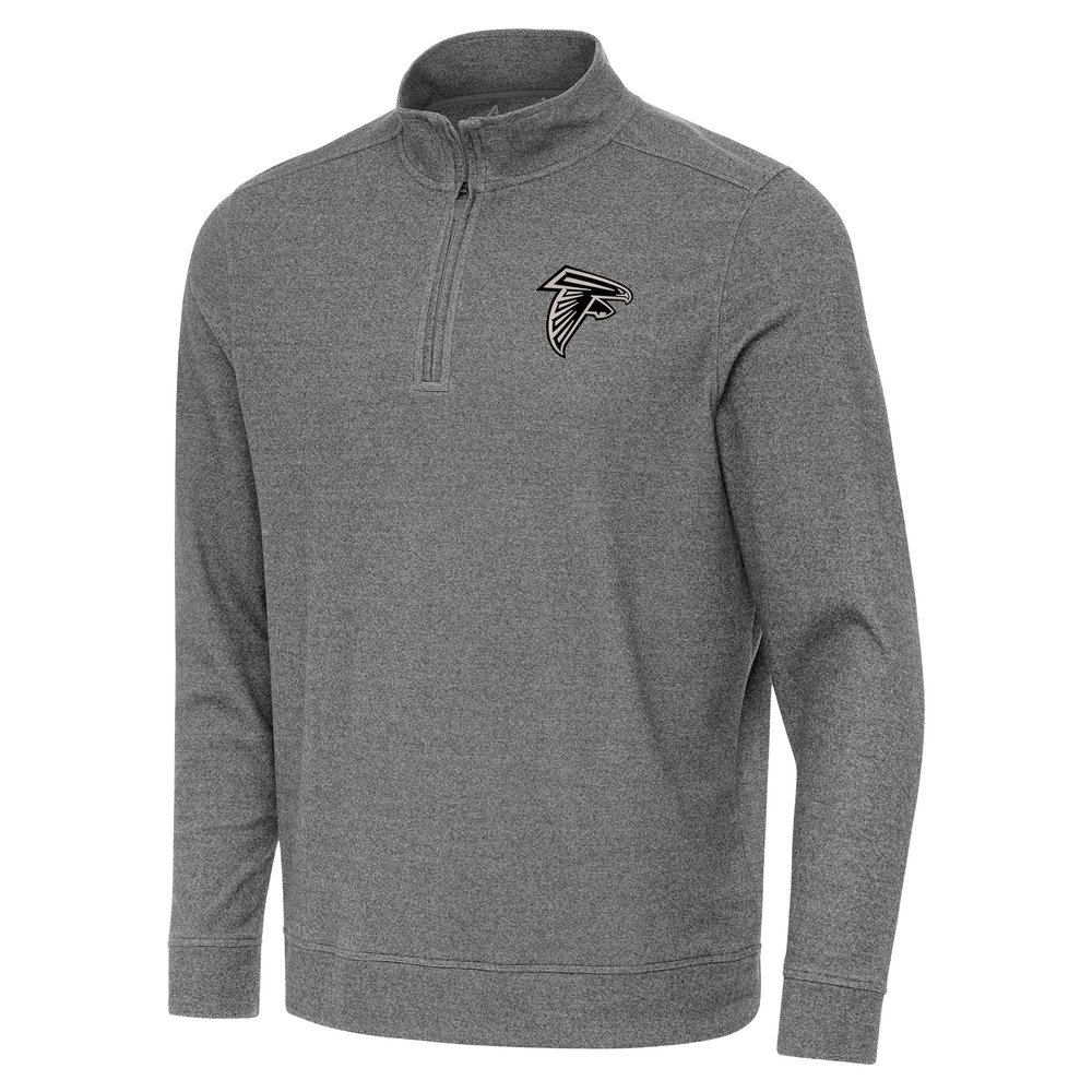 Antigua Men's Charcoal Atlanta Falcons Subtle Quarter-Zip Top
