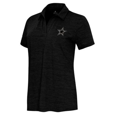 Antigua Women's Heather Black Dallas Cowboys Layout V-Neck Polo