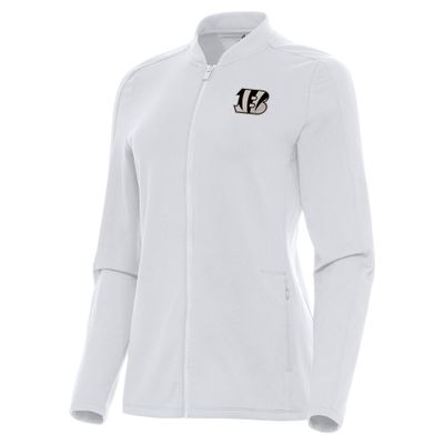 Antigua Women's White Cincinnati Bengals Continual Full-Zip Jacket