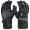 Heated Gloves for Men Women, Rechargeable Waterproof Heated Work Gloves with Arthritis Raynaud's Relief for Ski Golf Hiking Driving (Black+Green, XX-Large) view 1