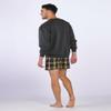 boxercraft Essential Cotton Flannel Boxer Shorts, with Fly Front Opening, S, Black/Gold view 3