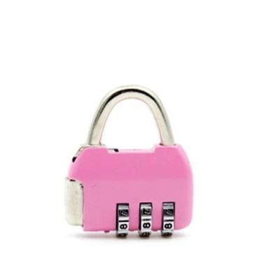 Colorful Combination Padlock Mini Lock for Suitcase Travel Bag Handbag Backpack Luggage Jewelry Box Gift ZS33 1Pcs(Pink)