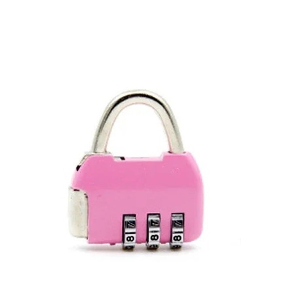 Colorful Combination Padlock Mini Lock for Suitcase Travel Bag Handbag Backpack Luggage Jewelry Box Gift ZS33 1Pcs(Pink)