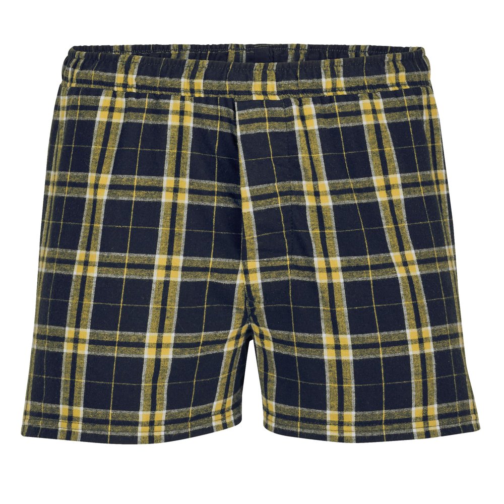 boxercraft Essential Cotton Flannel Boxer Shorts, with Fly Front Opening, 2XL, Black/Gold