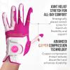 Copper Tech Ladies Golf Gloves Women Right Handed Golfer or Left Handed Golfer 2 Pack | Copper Compression Joint Support with Flexible & Comfortable Fit (White/Fuchsia, X-Large, Left) view 2