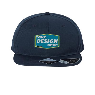 Custom Hat Atlantis Headwear Personal Custom Comfort Flat Bill Cap Fashion Hat Navy