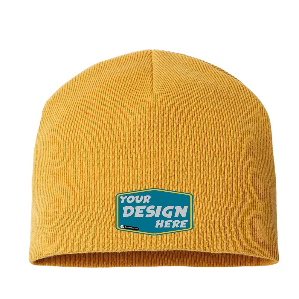 Atlantis Headwear Custom Comfort Beanie Fisherman Hat Outdoor Hat Mustard Yellow