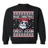ALLNTRENDS Make Christmas Great Again Trump Santa Claus 2024 MAGA Ugly Christmas Sweater Crewneck Sweatshirt (M, Black) view 1