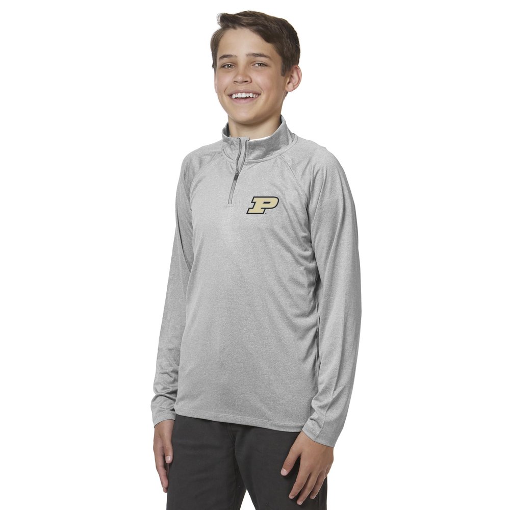 Little King NCAA Youth Boys 1/4 Zip Pullover Wind Shirt-Purdue-Oxford-Youth X-Large Team Color