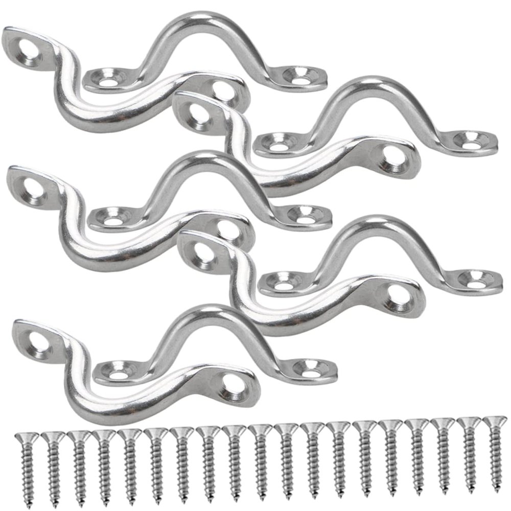BESPORTBLE 12pcs Stainless Steel Pad Eye Straps for Kayak Lightweight Boat Fixing Rings Resistant Kayak Accessories for Secure Rope Installation