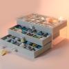 Acrylic Mineral Display Case - 3-Layer Rock Collection Box with 54 Grids & Velvet Lined Drawer | Anti-Tarnish & Dust-Proof Storage for Crystals, Gemstones, Fossils | Jewelry and Specimen Organizer view 1
