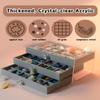 Acrylic Mineral Display Case - 3-Layer Rock Collection Box with 54 Grids & Velvet Lined Drawer | Anti-Tarnish & Dust-Proof Storage for Crystals, Gemstones, Fossils | Jewelry and Specimen Organizer view 2