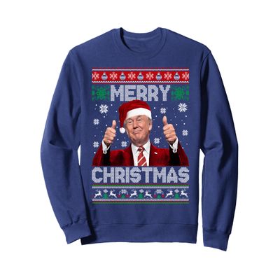 Merry Christmas Donald Trump Santa Family Xmas Ugly Sweater Sweatshirt