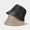 LINGYUXUAN Fashion Soft PU Leather Bucket Hat Men Women Waterproof Fisherman Cap Summer Outdoor Travel Hiking Sun Hats 2025(Beige) view 4