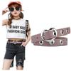 Adorable Heart Shaped Belt for Girls Imitation Leather, Alloy Buckle, 0.8in Wide, 31.5in Length - Gift for Girls (Roll taro powder) view 1