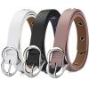 Adorable Heart Shaped Belt for Girls Imitation Leather, Alloy Buckle, 0.8in Wide, 31.5in Length - Gift for Girls (Roll taro powder) view 2