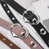 Adorable Heart Shaped Belt for Girls Imitation Leather, Alloy Buckle, 0.8in Wide, 31.5in Length - Gift for Girls (Roll taro powder) view 3