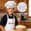 Personalized Kids Chef Hat, Custom Hamburger Kids White Chef Hat and Apron, Customized Toddler Chef Hat, Elastic Band Junior Chef Hat for Kitchen, Kids Kitchen Gear - White, Black, Red, Purple, Pink view 3