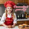 Personalized Kids Chef Hat, Custom Hot Dog White Chef Hats and Apron, Customized Toddler Chef, Elastic Band Junior Chef Cap for Kitchen, Young Kitchen Gear - White, Black, Red, Purple, Pink view 3