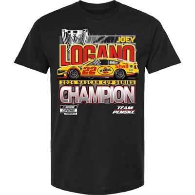 Checkered Flag Sports Joey Logano 2024 Official NASCAR Cup Series Champ T-Shirt Black (US, Alpha, XX-Large, Regular, Regular, Black)