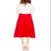 Dani's Choice Elastic Waist A-line Flared Long Skirt (S, Red) view 4