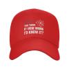 Don't You Think If I were Wrong I'd Know Hat Adjustable Baseball Cap Funny Casquette Hats for Men Women Red view 1