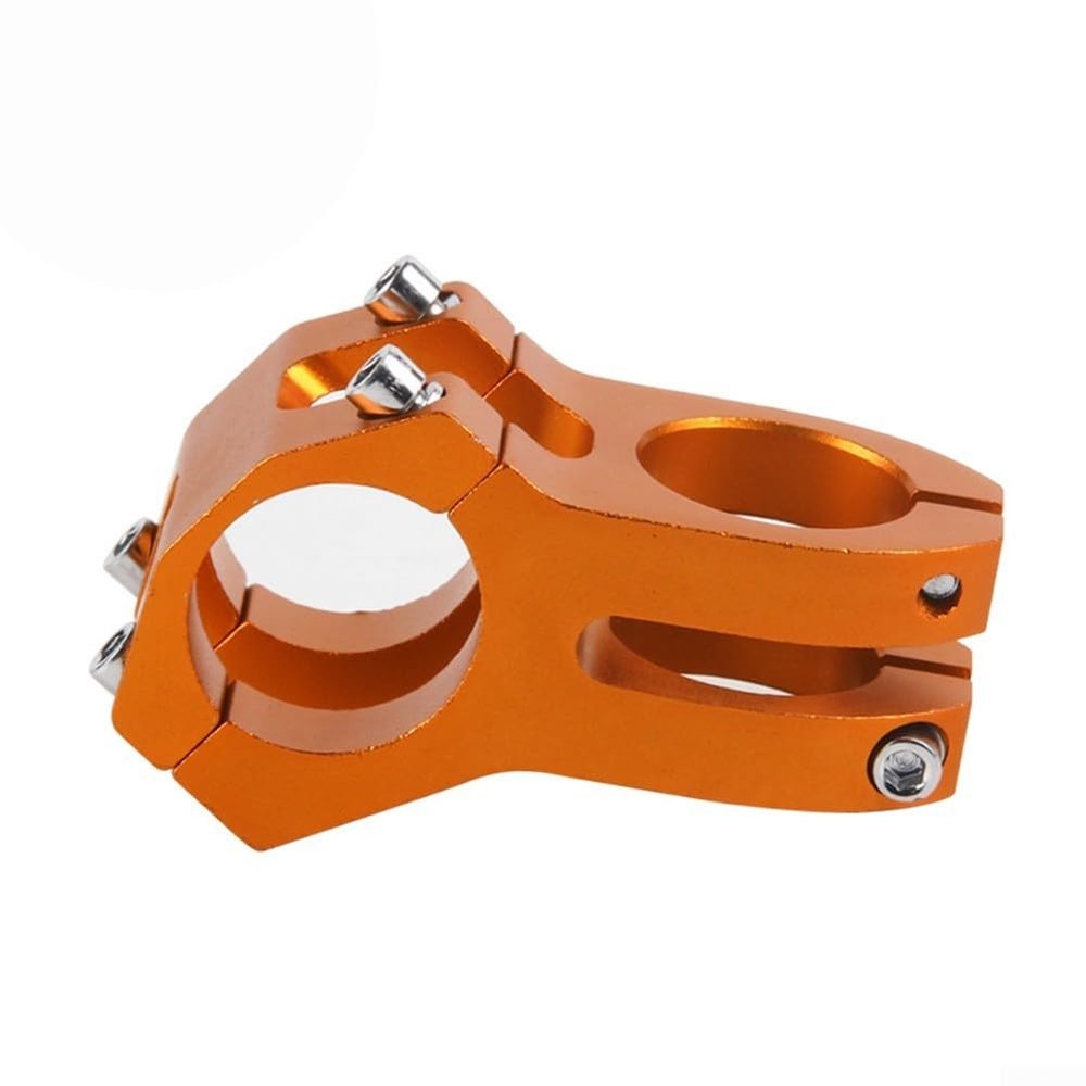 Bicycle Short Handlebar Stem For Mounting 31.8 Mm Diameter Handlebars, MTB Stem For 31.8Mm Handlebars, Adjustable Short Handlebar(Orange)