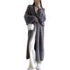 Dsgzkk Womens Sweaters,Trendy Women's Long Cardigan Long Sleeve Open Front Coat Fashionable Autumn and Winter Outerwear Gray view 1