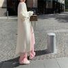 Dsgzkk Womens Sweaters,Trendy Women's Long Cardigan Long Sleeve Open Front Coat Fashionable Autumn and Winter Outerwear Gray view 3