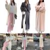 Dsgzkk Womens Sweaters,Trendy Women's Long Cardigan Long Sleeve Open Front Coat Fashionable Autumn and Winter Outerwear Gray view 4